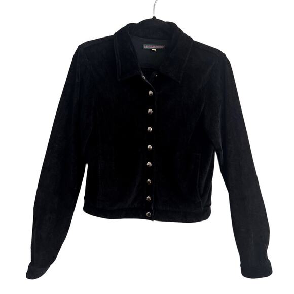 Alexa Chung | Women's Velvety Snap Button Collared Jacket Black Size UK 6 US 0 - Picture 1 of 8